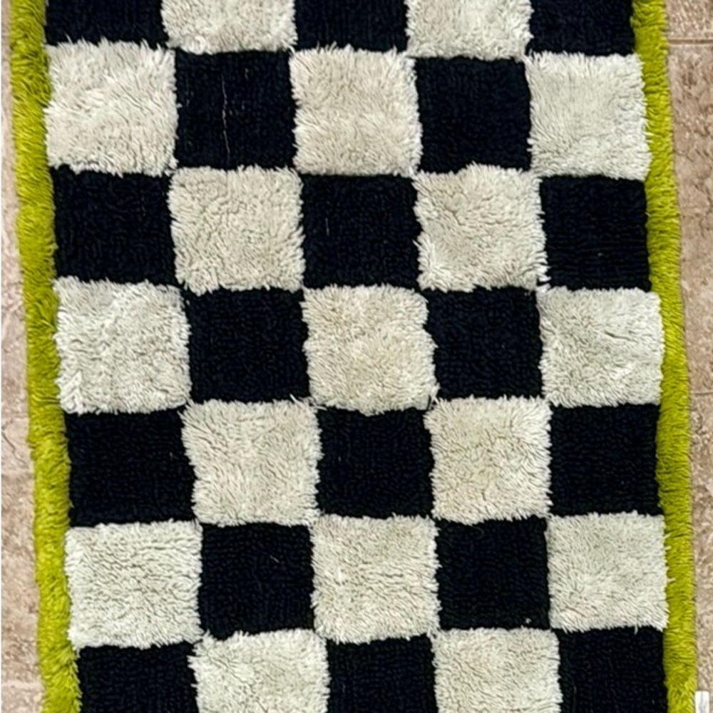 MacKenzie-Childs Black and White Checkered Bath Mat